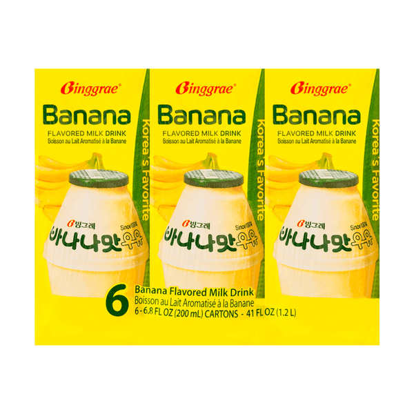 韩国BINGGRAE宾格瑞 香蕉牛奶200ml*6瓶