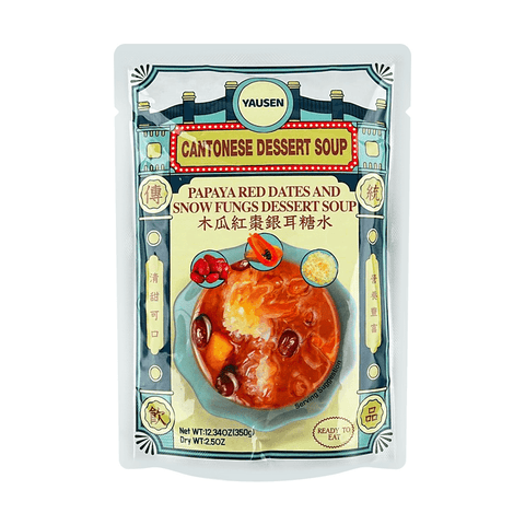 YAUSEN Papaya, Red Dates, Tremella Dessert 350g [Microwaveable Instant Dessert Soup]