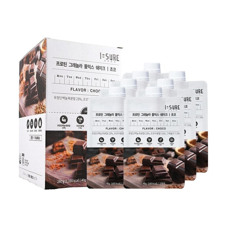 I SURE Chocolate Protein Milkshake 7 packs 280g
