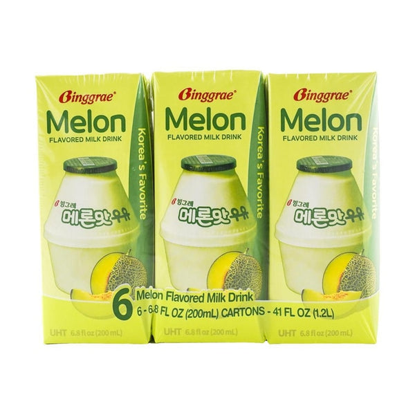 韩国BINGGRAE宾格瑞 哈密瓜牛奶200ml*6瓶