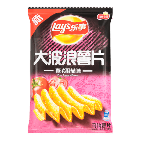 乐事 大波浪薯片 真浓番茄味70g
