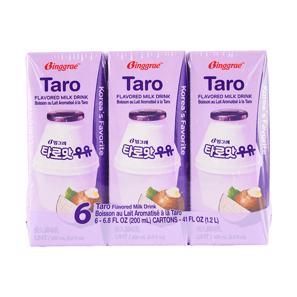 韩国BINGGRAE宾格瑞 香芋牛奶200ml6瓶