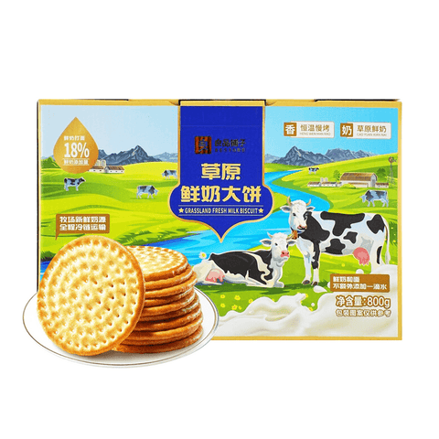 良品铺子 草原鲜奶大饼800g