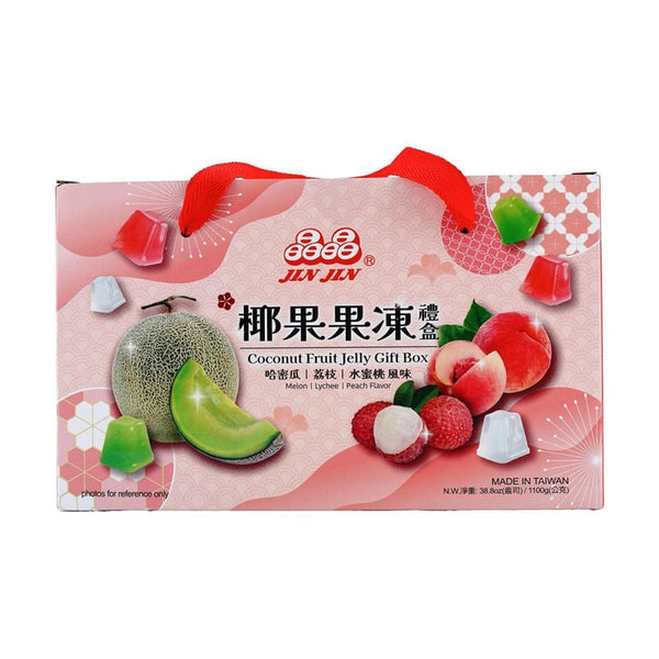 晶晶 椰果果冻礼盒哈密瓜+荔枝+水蜜桃味1100g