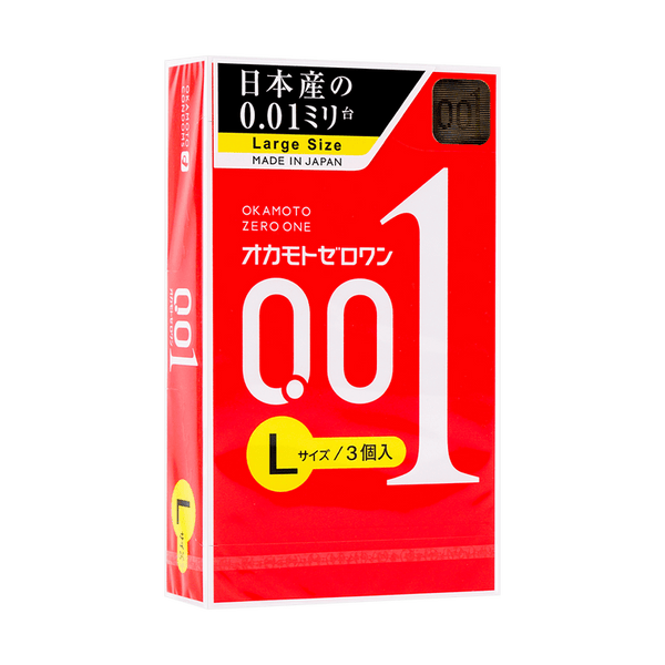 日本OKAMOTO冈本 001系列 超薄安全避孕套 L大号 3只装
