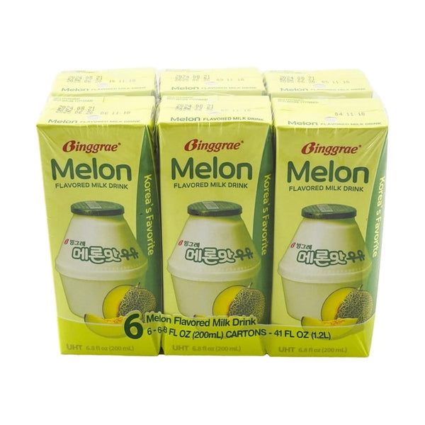 韩国BINGGRAE宾格瑞 哈密瓜牛奶200ml*6瓶