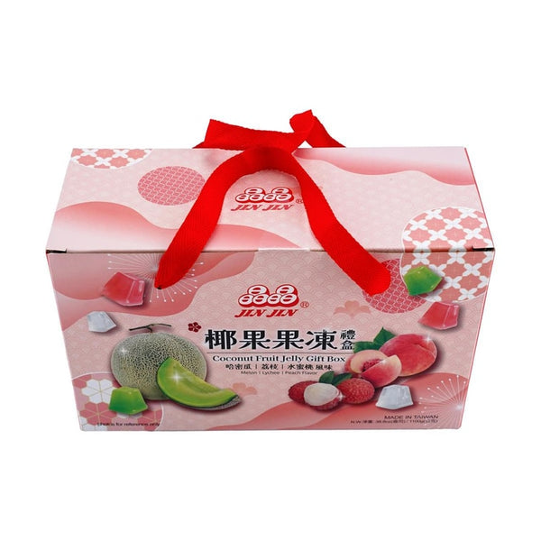 晶晶 椰果果冻礼盒哈密瓜+荔枝+水蜜桃味1100g