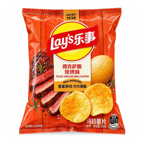 乐事 薯片 德克萨斯烧烤味70g