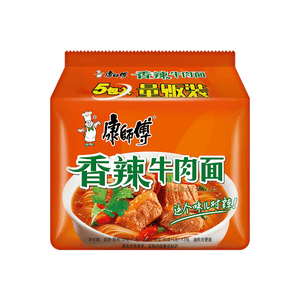 【6折清仓08/07/2025到期】康师傅 香辣牛肉面 五连包520g