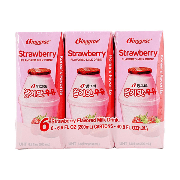 韩国BINGGRAE宾格瑞 草莓牛奶200ml*6瓶