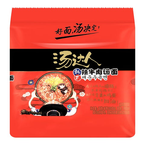 汤达人 韩式辣牛肉汤面 五连包625g