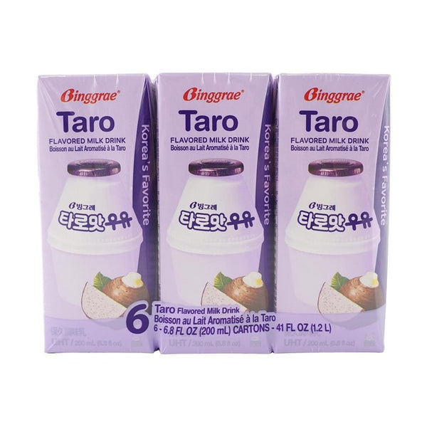 韩国BINGGRAE宾格瑞 香芋牛奶200ml6瓶