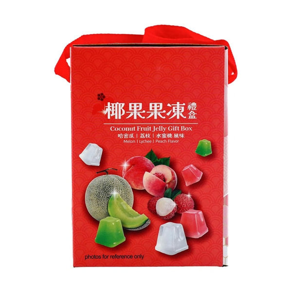 晶晶 椰果果冻礼盒哈密瓜+荔枝+水蜜桃味1100g