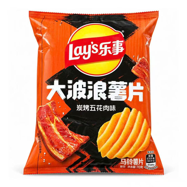 乐事 大波浪薯片 碳烤五花肉味70g