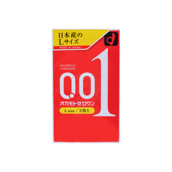 日本OKAMOTO冈本 001系列 超薄安全避孕套 L大号 3只装