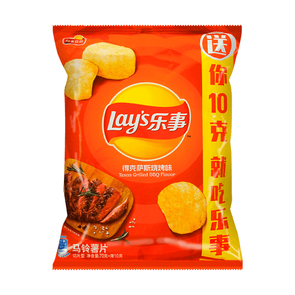 乐事 薯片 德克萨斯烧烤味70g