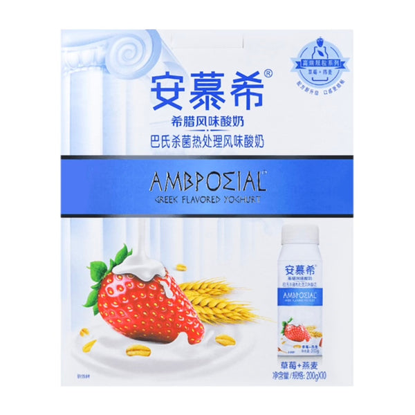 安慕希 希腊风味酸奶 草莓燕麦味200g*10瓶