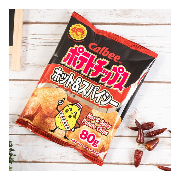 日本CALBEE卡乐比 经典原切薯片 热辣味80g