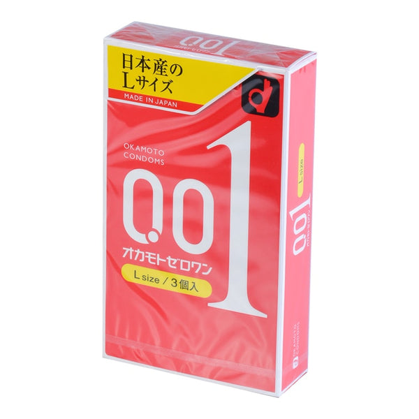 日本OKAMOTO冈本 001系列 超薄安全避孕套 L大号 3只装