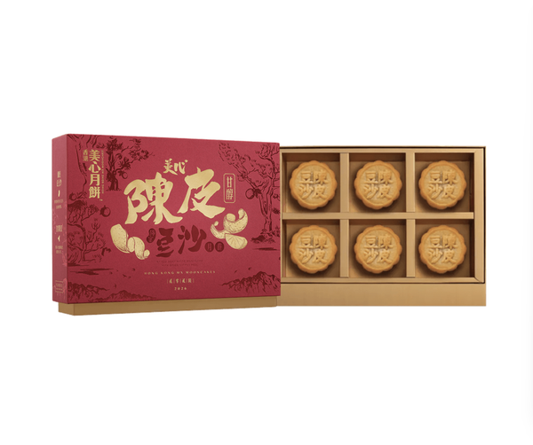 香港美心 陈皮豆沙月饼 6枚入 420g