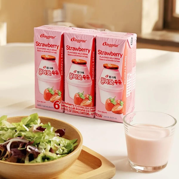 韩国BINGGRAE宾格瑞 草莓牛奶200ml*6瓶