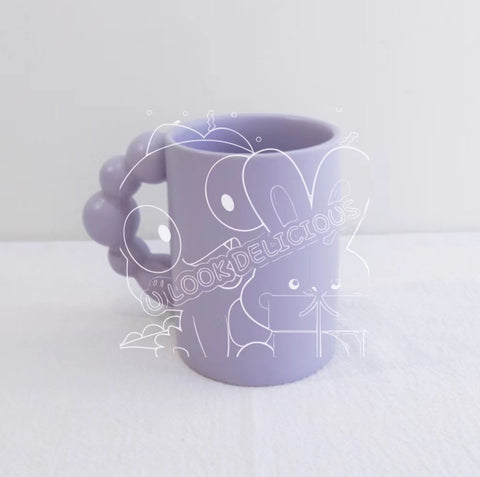 Tagi旋转糖葫芦手柄陶瓷咖啡马克杯（罗兰紫）280ml